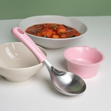 Bogen 304不鏽鋼迷你湯勺上菜匙組, 1個, 粉紅色