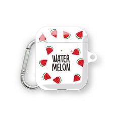 프루그나 과즙팡팡 에어팟 하드케이스 + 카라비너, 수박