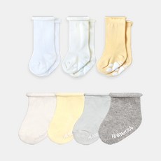 HI BABY CLUB 男款滾邊襪 4入+滾邊及膝襪 3入