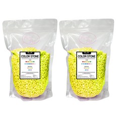 로라펫 수족관 장식 형광 스톤 파우치, 형광 노랑, 2개