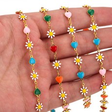 알로데 플라워 프리티 DIY 체인 C타입 1m, 세로하트, 1개