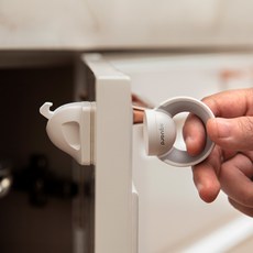 aguard 免鑽孔磁吸式抽屜安全鎖, 1組, 白色