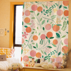 Lilypick 插畫遮擋隔間簾 感性風門簾 + 魔鬼氈套組, 蜜桃