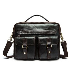 皮革單肩包, 黑色