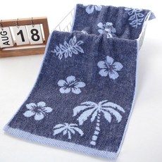 Woni's Pretty Mood 洗臉毛巾 棕櫚樹 100g, 5個, 藍色