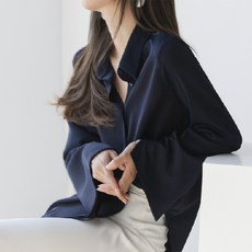 두봄 여성용 여리핏 쉬폰 긴팔 셔츠