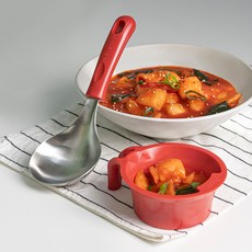 Bogen 304不鏽鋼迷你湯勺上菜匙組, 1套, 寶石紅