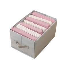 7 個隔層中號牛津褲衣物收納盒, 灰色, 1個