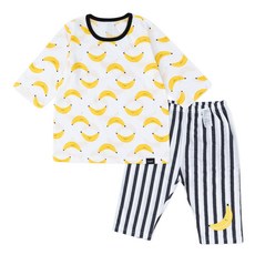 Cordi-i 兒童7分袖居家服, 100號, 香蕉圖案