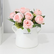 도시정원 엘레강스 장미 조화 소품, 핑크, 1개