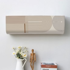 G&Y 米色調現代幾何壁掛式彈性冷氣機罩, KTZ1993