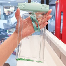 水果裝飾手機防水袋 + 掛繩, 薄荷綠, 1個