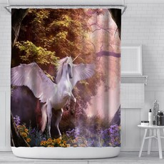 Market A 花卉風景綻放浴簾 TYPE19 180 x 180 cm, 1個