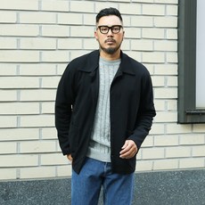 5XL 男士都會針織翻領夾克開襟衫