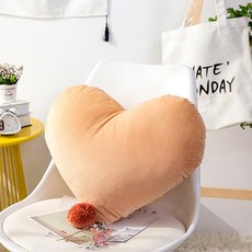 The Flow Company像剝好的雞蛋一樣光滑的超大圓形柔軟裝飾靠枕, 心米色