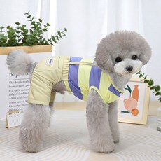 강아지 멜빵 바지 올인원, 옐로우, 1개