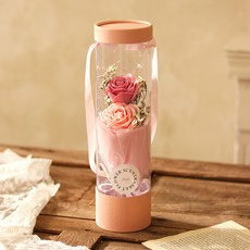 Scent Basket 香皂花皇后玫瑰永生花束 + LED圓筒提袋組, 紫色, 1套