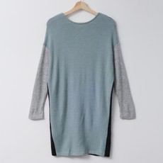 파사드 니트 롱 단추 임산부 티셔츠