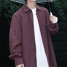 남성용 패션플로우 봄가을 아우터로 입기 좋은 단색 셔츠