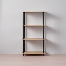 데코퍼니쳐 국내 제조 다용도 조립식 인테리어 사각 수납 선반, 우드블랙, 4단