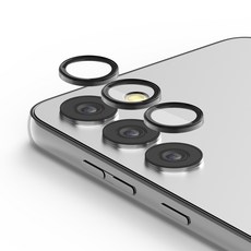 케이엠디자인 강화유리 메탈링 카메라 렌즈 보호필름 블랙, 1세트