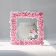 NOBLY 迷你玫瑰花圈+花瓶, 粉色的