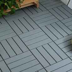 PEONIST 陽台拼接地板 組裝式地板, 灰色, 4個