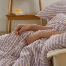 ARPEGGIO BASIC Chilling 條紋超細纖維薄被, 起司沙