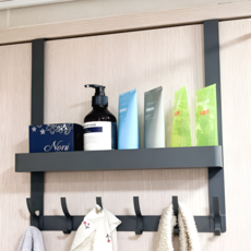 Jyulhome 多功能門掛勾門掛式收納置物架, 1個, 灰色