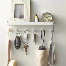 Dio Cell簡約壁掛式掛衣架置物架, 白色的