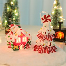 EPLYN 聖誕節道具餅乾屋小夜燈+果凍迷你樹 全組