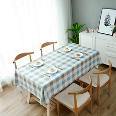 라이크존 예쁜 식탁보, 블루 화이트 체크, 1개, 80 x 120 cm