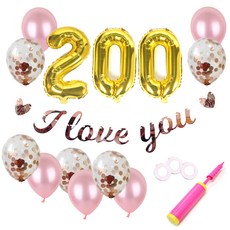 派對錶演五彩紙屑字母銀箔氣球 200 天套裝, 混色, 1套