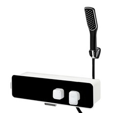 OLIVIA 收納式淋浴蓮蓬頭 黑白色 OL-5700, 1組