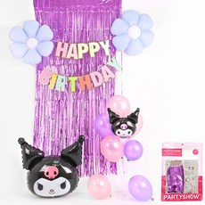 PARTYSHOW 庫洛米生日派對角色氣球裝飾組, 1套, 淺薰衣草紫