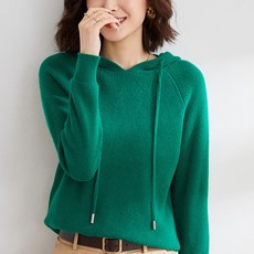 구디프 여성용 니트 데일리 후드티셔츠