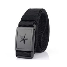 Harvestival男款黑色星星戶外休閒腰帶, 黑色