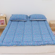 CHOUETTROOM 可整件水洗床用床褥床墊, 盛開藍