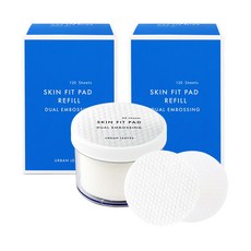 URBAN LEAVES Skin Fit 雙面壓紋化妝棉補充包 2入 + 正裝組合, 1個