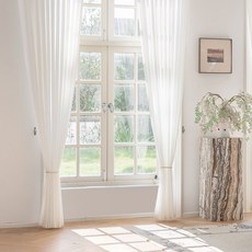 사라하우스 비침없는 쉬폰 차르르 아일렛형 커튼