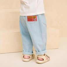 milkmile 兒童款 Disney Baby 小熊維尼亮點七分仿舊丹寧褲