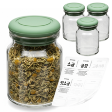 mir Hexa Pantry 矽膠密封調味罐 150ml x 4入 + 香草圓形綠色標籤 4入 + 8種調味標籤組, 1套, 調味罐 150ml(4入) + 香草圓形(4入) + 8種調味標籤