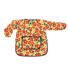 bebe chouette 孩童印花長袖美術圍裙, 花朵款