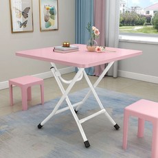家具小公寓折疊式2人用餐桌, 粉色