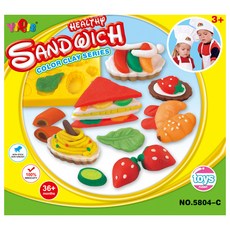 YIQIS 하늘썬별 맛있는 샌드위치 도우 점토놀이 5804c, 혼합색상, 1kg, 1개