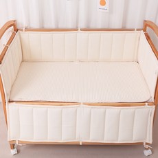 AiRabbit 嬰兒床純棉床圍 適用Bella, 象牙白