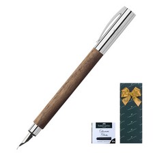 FABER-CASTELL 輝柏 胡桃木製鋼筆+墨盒禮盒, 單一顏色, EF