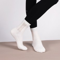 PERSIANCAT 女用格紋Logo重點中筒襪 P4FUSC01, 1套, 白色