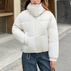 구디프 여성용 롤린 하이넥 숏 패딩 자켓