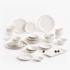 LENANSE Bloom 6人份餐具組 34件, 白色, 34種餐具, 1套